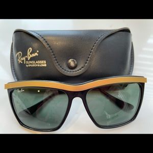 VINTAGE BL Ray Ban Black Gold Retrospecs Olympian IIl Ebony G-15.